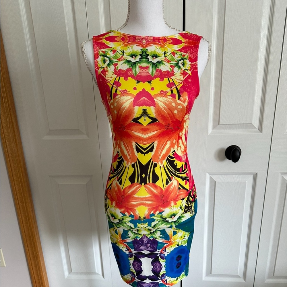 Soprano gorgeous multicolor scuba tank dress